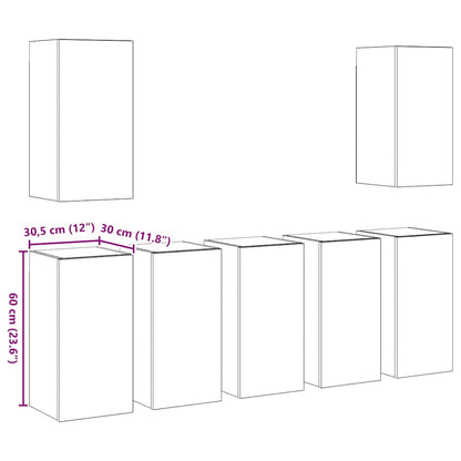 TV-Möbel-Set 7 pcs Altholz 30,5 x 30 x 60 cm Holzwerkstoff