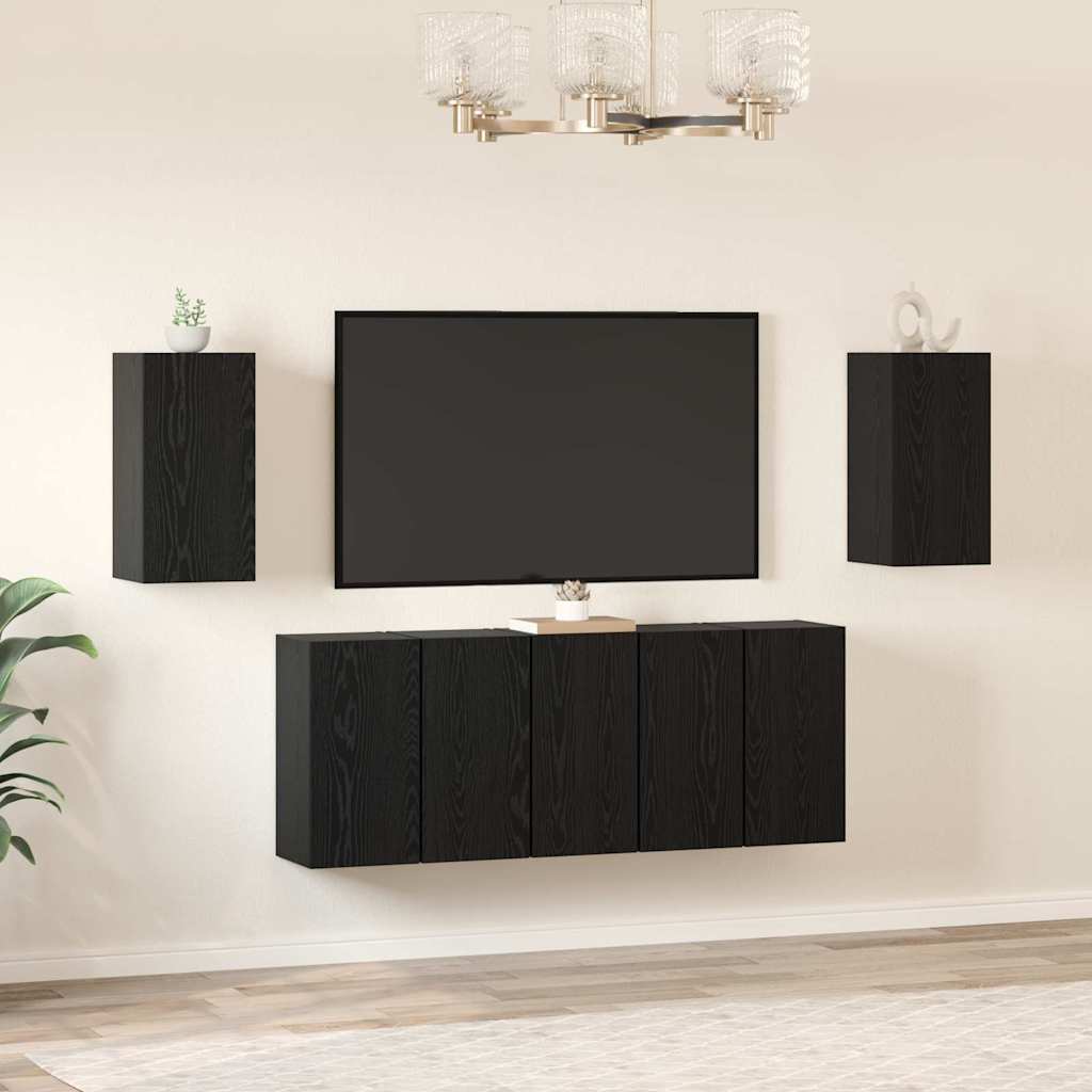TV-Möbel-Set 7 pcs Schwarze Eiche 30,5 x 30 x 60 cm