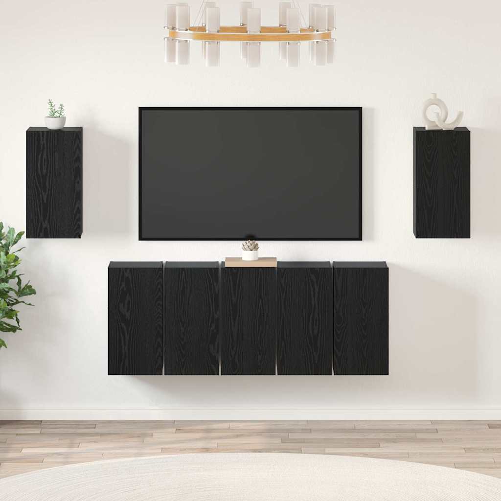 TV-Möbel-Set 7 pcs Schwarze Eiche 30,5 x 30 x 60 cm