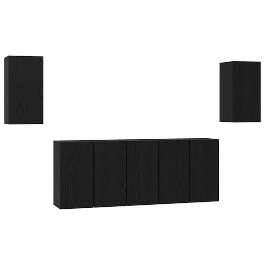 TV-Möbel-Set 7 pcs Schwarze Eiche 30,5 x 30 x 60 cm