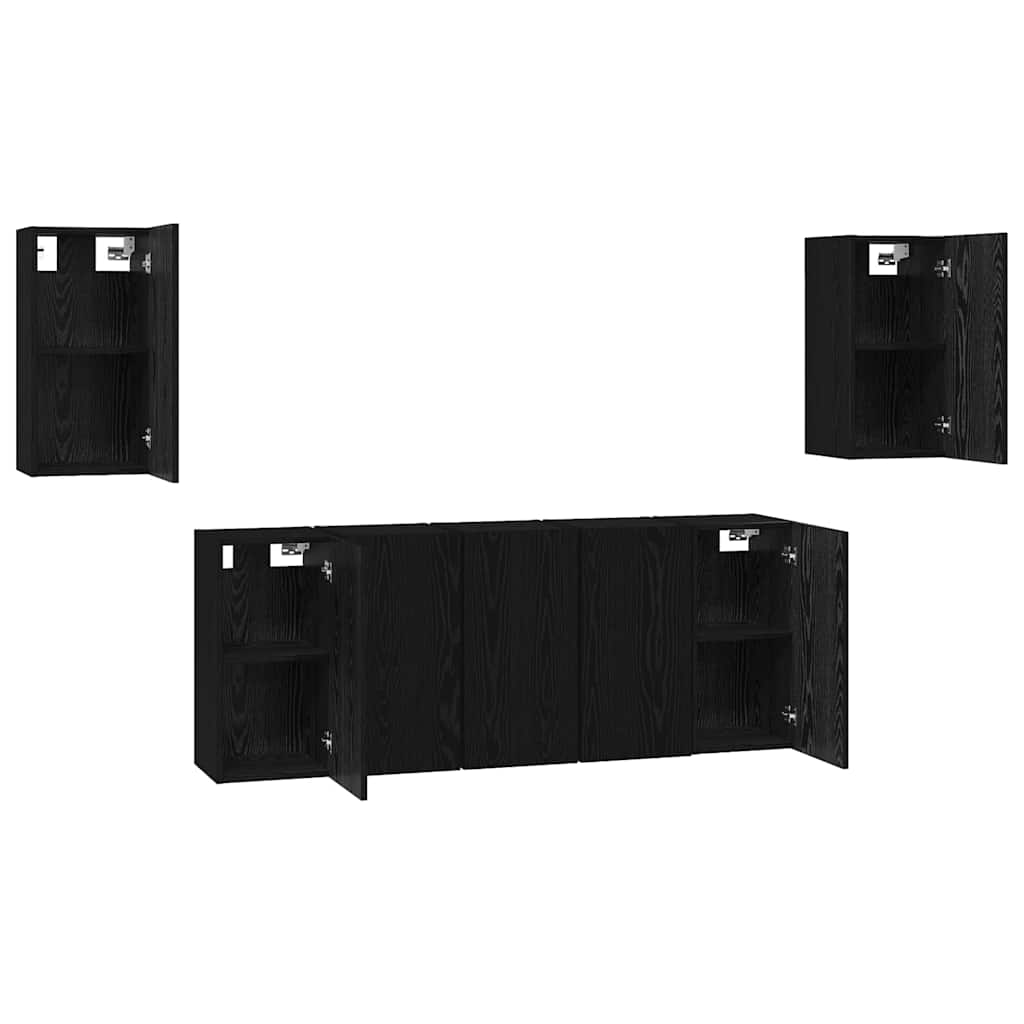 TV-Möbel-Set 7 pcs Schwarze Eiche 30,5 x 30 x 60 cm