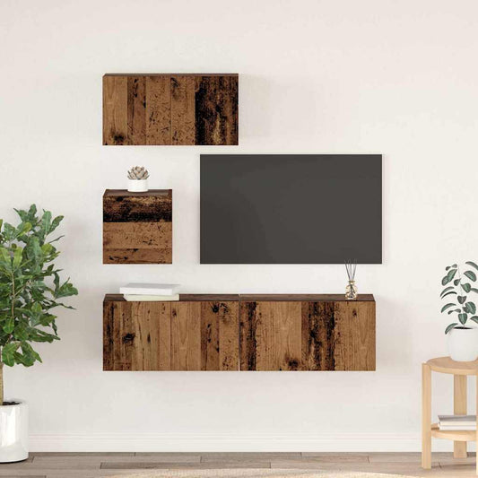 TV-Möbel-Set 4 pcs Altholz 60 x 30 x 30 cm Holzwerkstoff