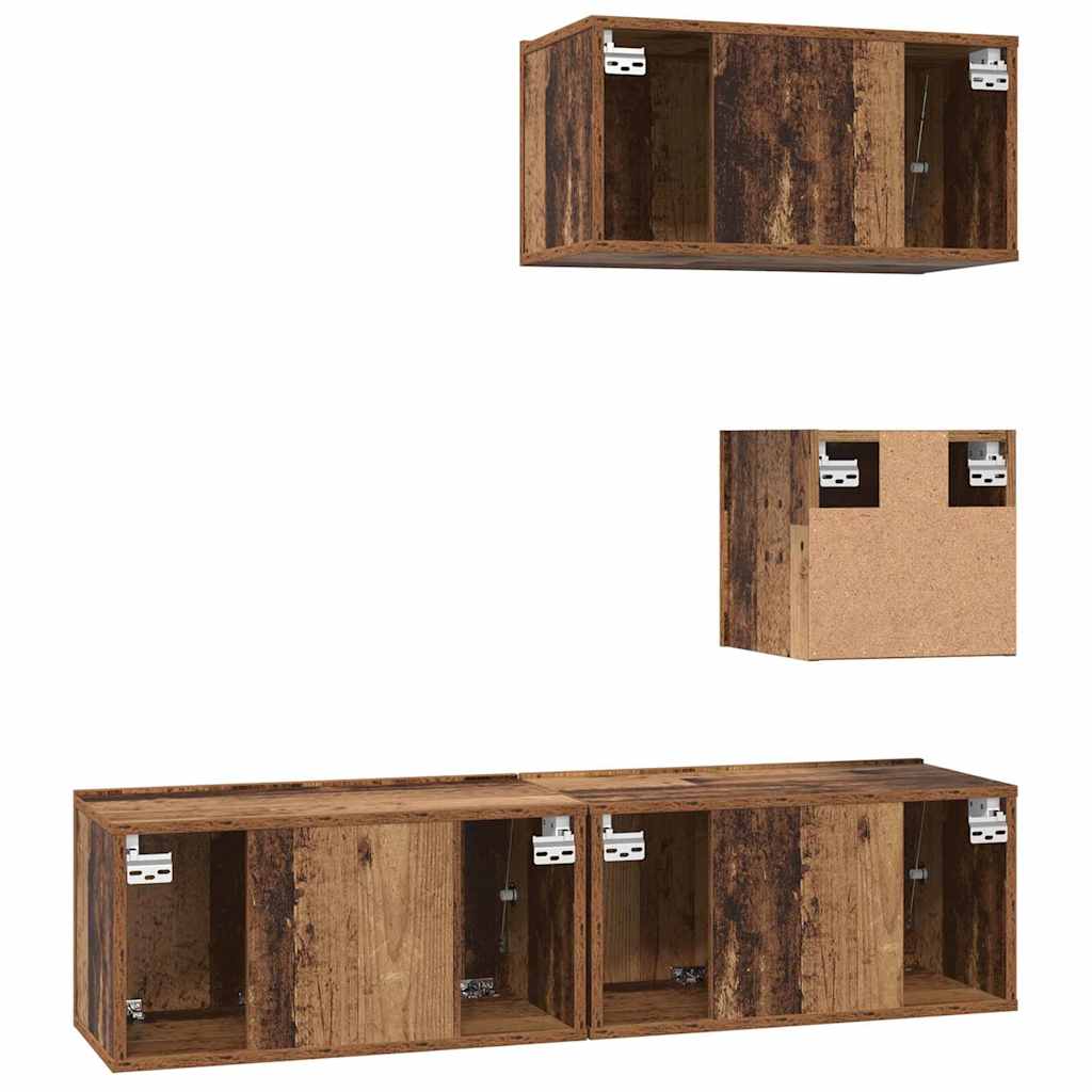 TV-Möbel-Set 4 pcs Altholz 60 x 30 x 30 cm Holzwerkstoff