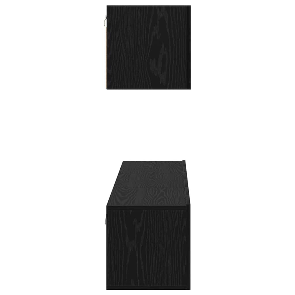 TV-Möbel-Set 4 pcs Schwarze Eiche 60 x 30 x 30 cm Holzwerkstoff