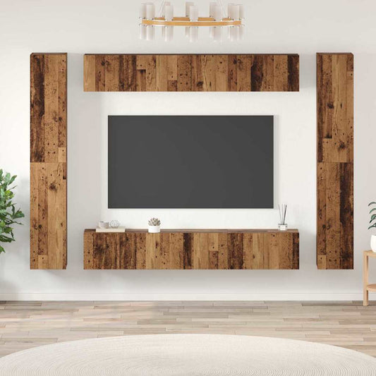 TV-Möbel-Set 10 pcs Altholz 30,5 x 30 x 90 cm Holzwerkstoff