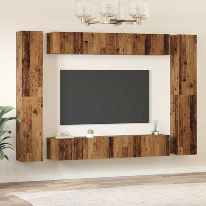 TV-Möbel-Set 10 pcs Altholz 30,5 x 30 x 90 cm Holzwerkstoff