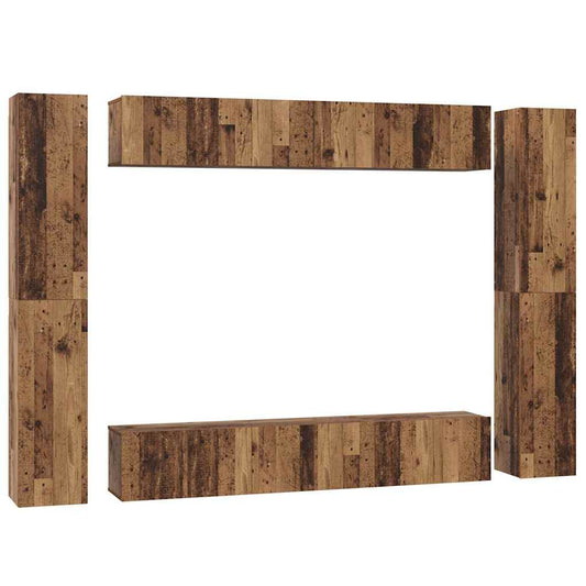 TV-Möbel-Set 10 pcs Altholz 30,5 x 30 x 90 cm Holzwerkstoff