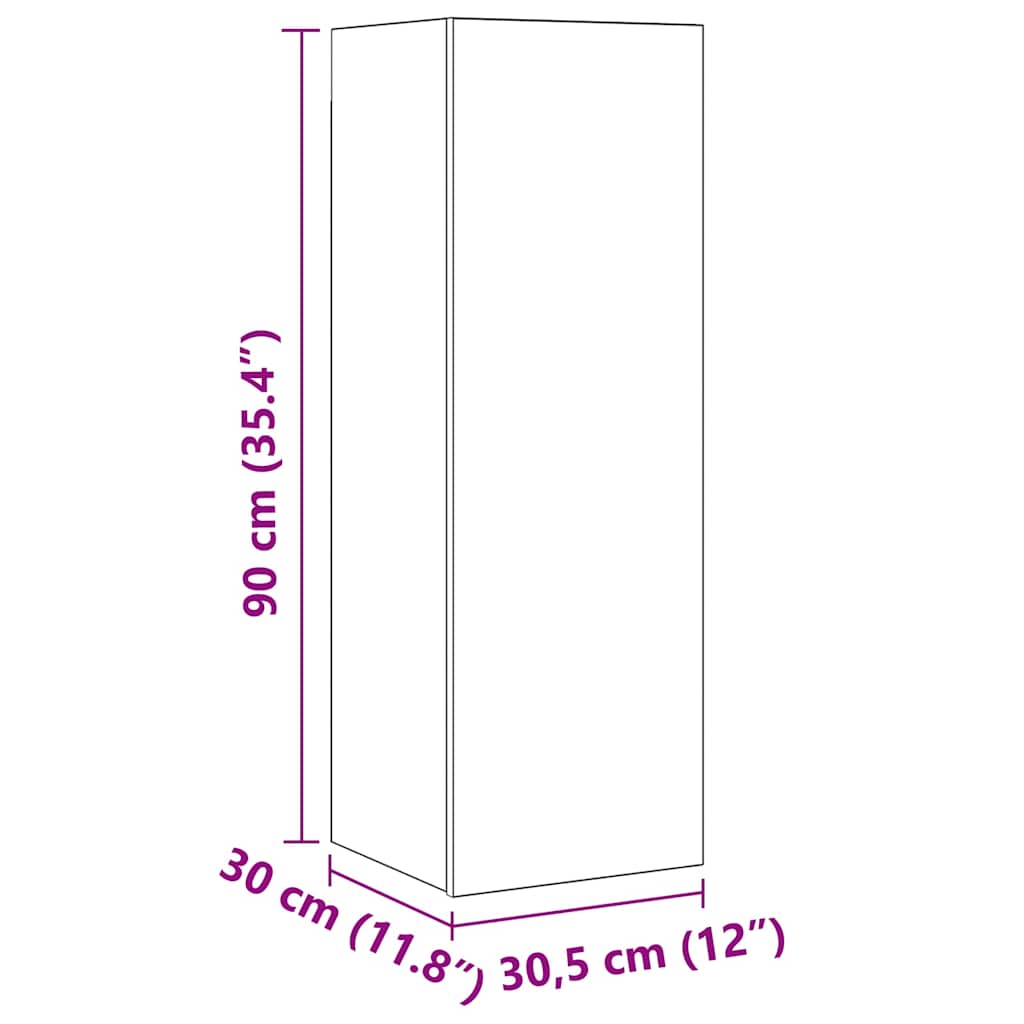 TV-Möbel-Set 10 pcs Altholz 30,5 x 30 x 90 cm Holzwerkstoff