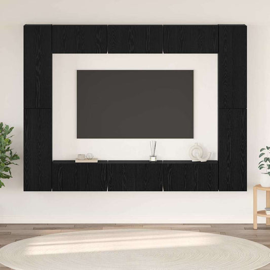 TV-Möbel-Set 10 pcs Schwarze Eiche Mittel 30,5 x 30 x 90 cm