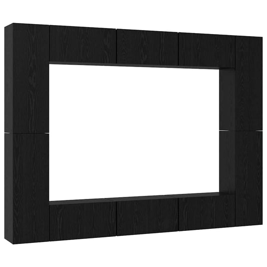 TV-Möbel-Set 10 pcs Schwarze Eiche Mittel 30,5 x 30 x 90 cm