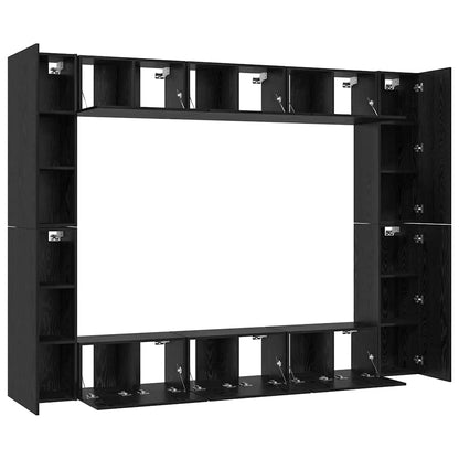 TV-Möbel-Set 10 pcs Schwarze Eiche Mittel 30,5 x 30 x 90 cm