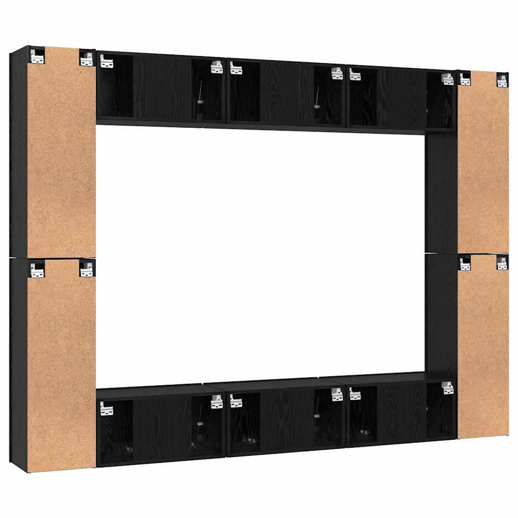TV-Möbel-Set 10 pcs Schwarze Eiche Mittel 30,5 x 30 x 90 cm