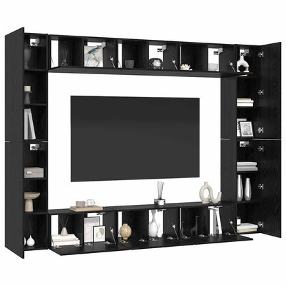 TV-Möbel-Set 10 pcs Schwarze Eiche Mittel 30,5 x 30 x 90 cm