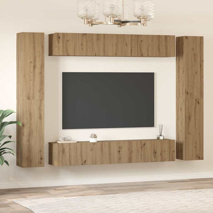 TV-Möbel-Set 10 pcs Eiche handwerklich 30,5 x 30 x 90 cm