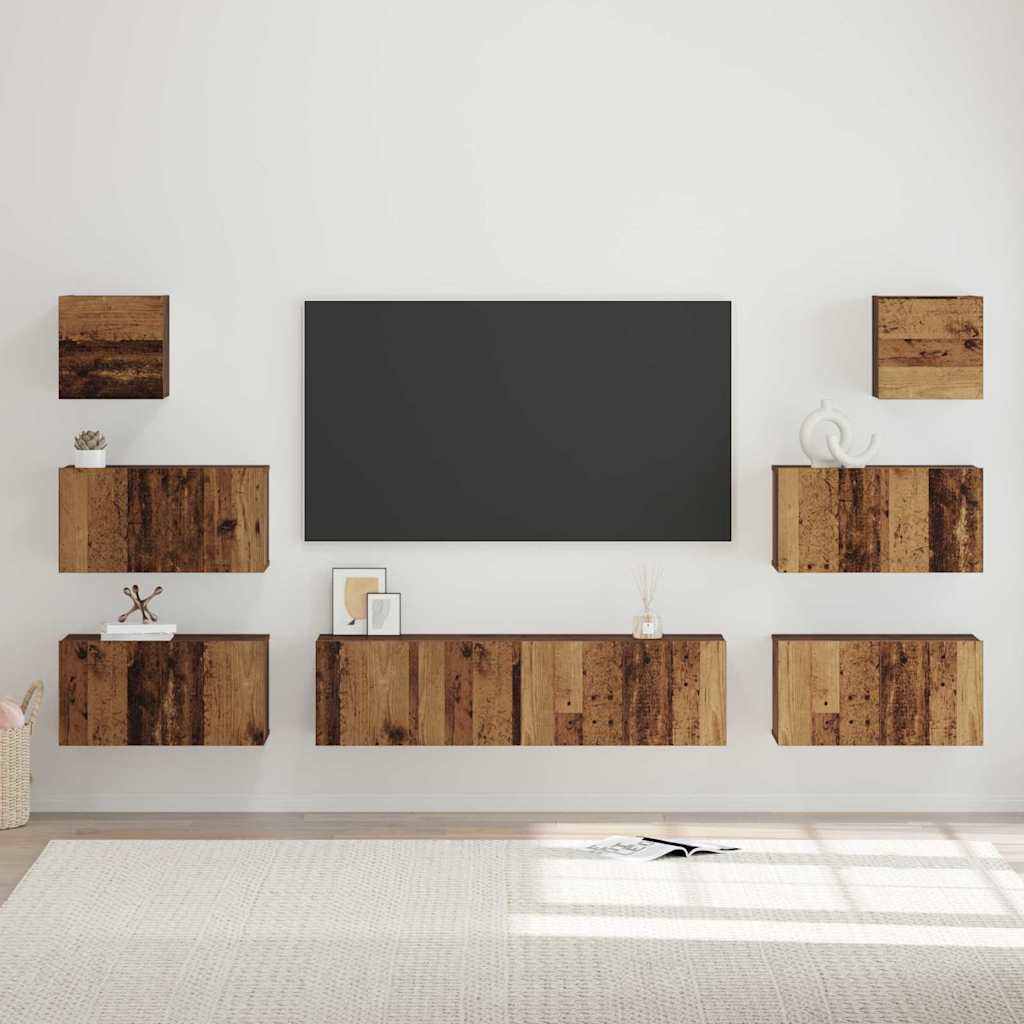 TV-Möbel-Set 8 pcs Altholz 60 x 30 x 30 cm Holzwerkstoff