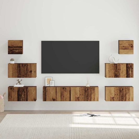 TV-Möbel-Set 8 pcs Altholz 60 x 30 x 30 cm Holzwerkstoff