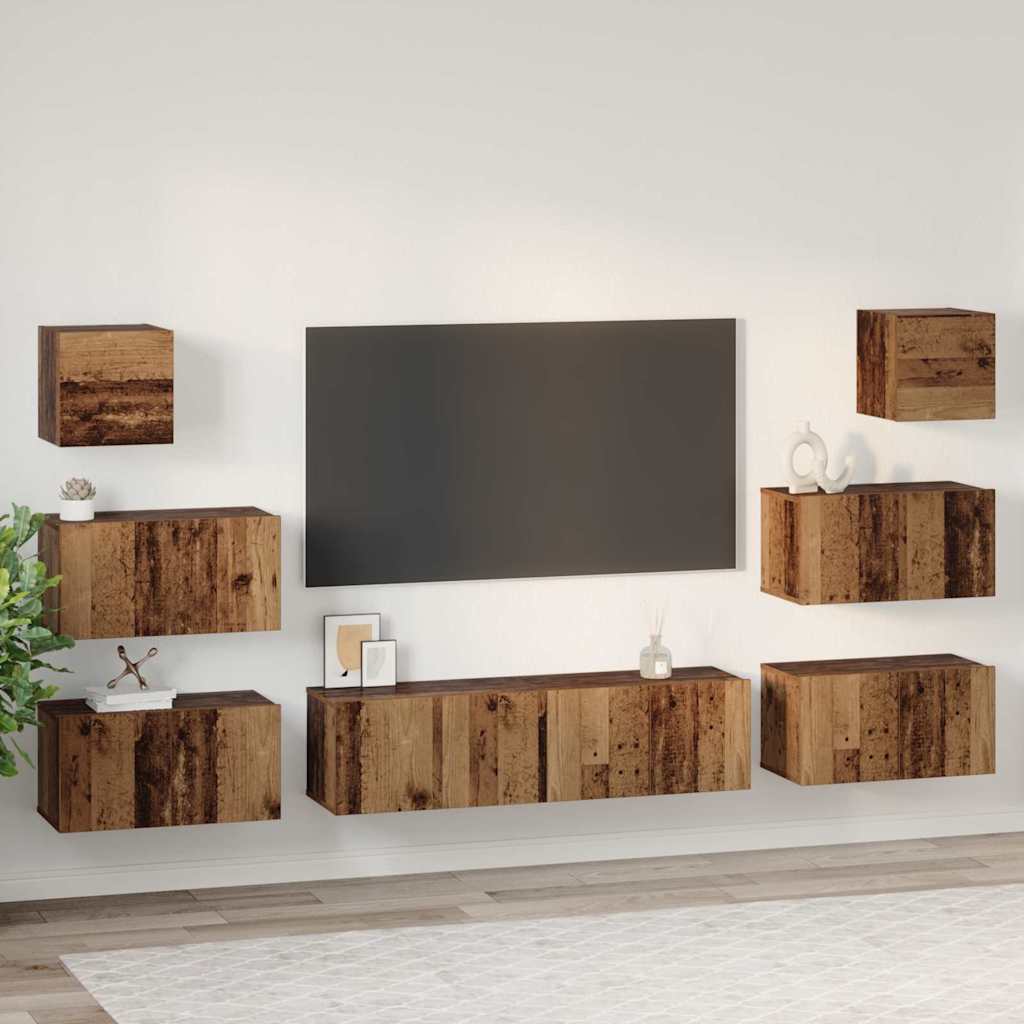 TV-Möbel-Set 8 pcs Altholz 60 x 30 x 30 cm Holzwerkstoff