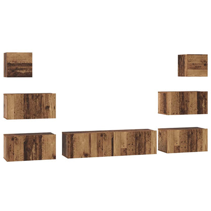TV-Möbel-Set 8 pcs Altholz 60 x 30 x 30 cm Holzwerkstoff