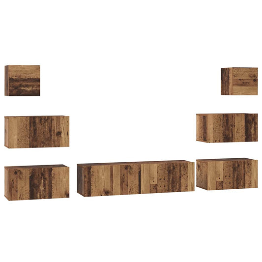TV-Möbel-Set 8 pcs Altholz 60 x 30 x 30 cm Holzwerkstoff