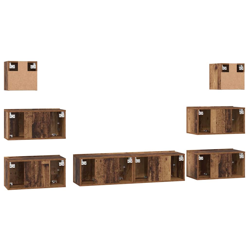 TV-Möbel-Set 8 pcs Altholz 60 x 30 x 30 cm Holzwerkstoff
