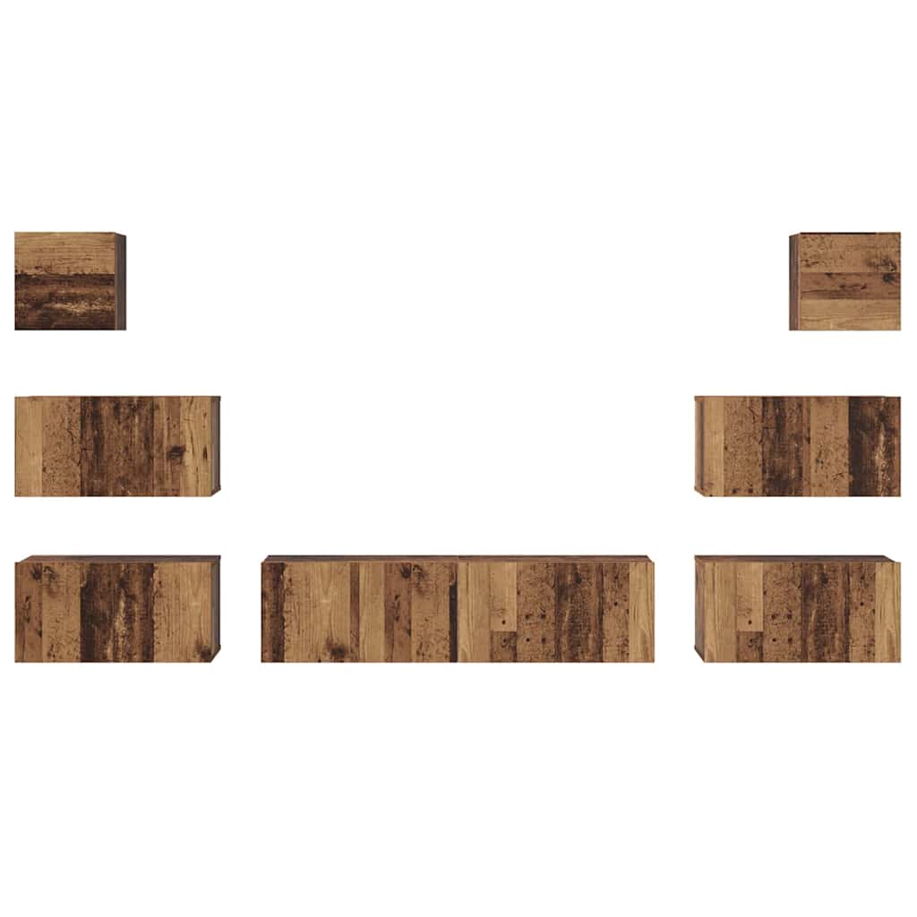 TV-Möbel-Set 8 pcs Altholz 60 x 30 x 30 cm Holzwerkstoff