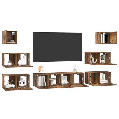 TV-Möbel-Set 8 pcs Altholz 60 x 30 x 30 cm Holzwerkstoff