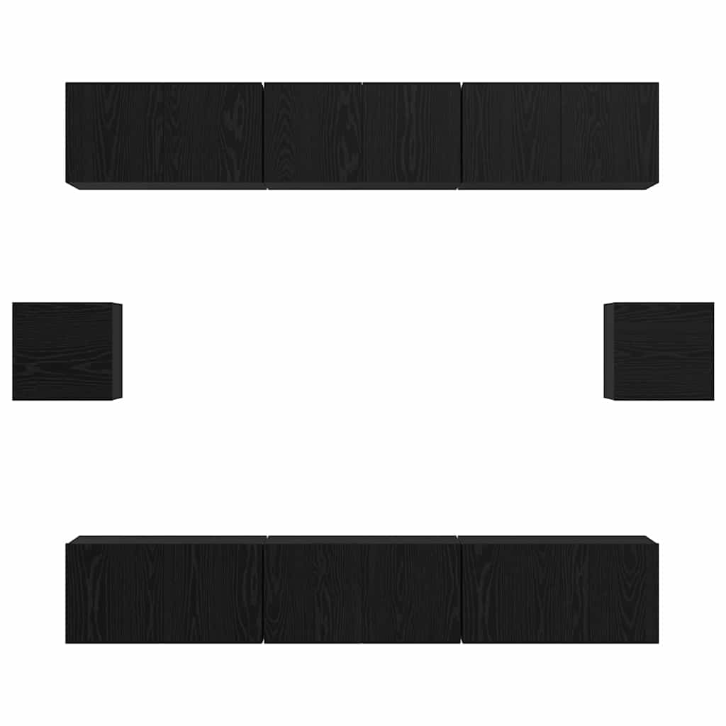 TV-Möbel-Set 8 pcs Schwarze Eiche 60 x 30 x 30 cm Holzwerkstoff