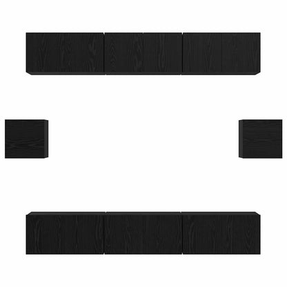 TV-Möbel-Set 8 pcs Schwarze Eiche 60 x 30 x 30 cm Holzwerkstoff