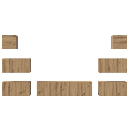 TV-Möbel-Set 8 pcs Eiche handwerklich 60 x 30 x 30 cm