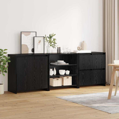 Sideboard 3 pcs Schwarze Eiche 70 x 41 x 75 cm Holzwerkstoff