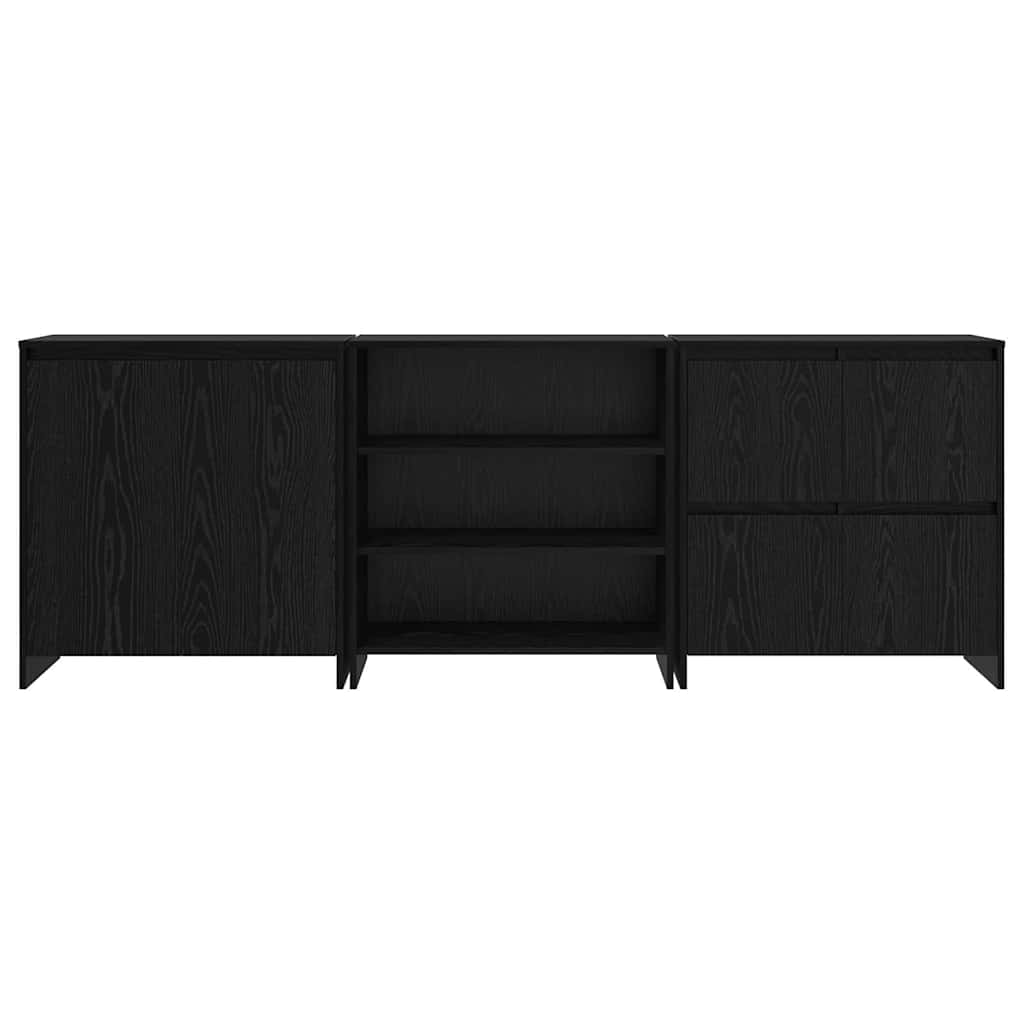 Sideboard 3 pcs Schwarze Eiche 70 x 41 x 75 cm Holzwerkstoff
