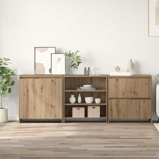 Sideboards 3 pcs Eiche handwerklich 70 x 41 x 75 cm