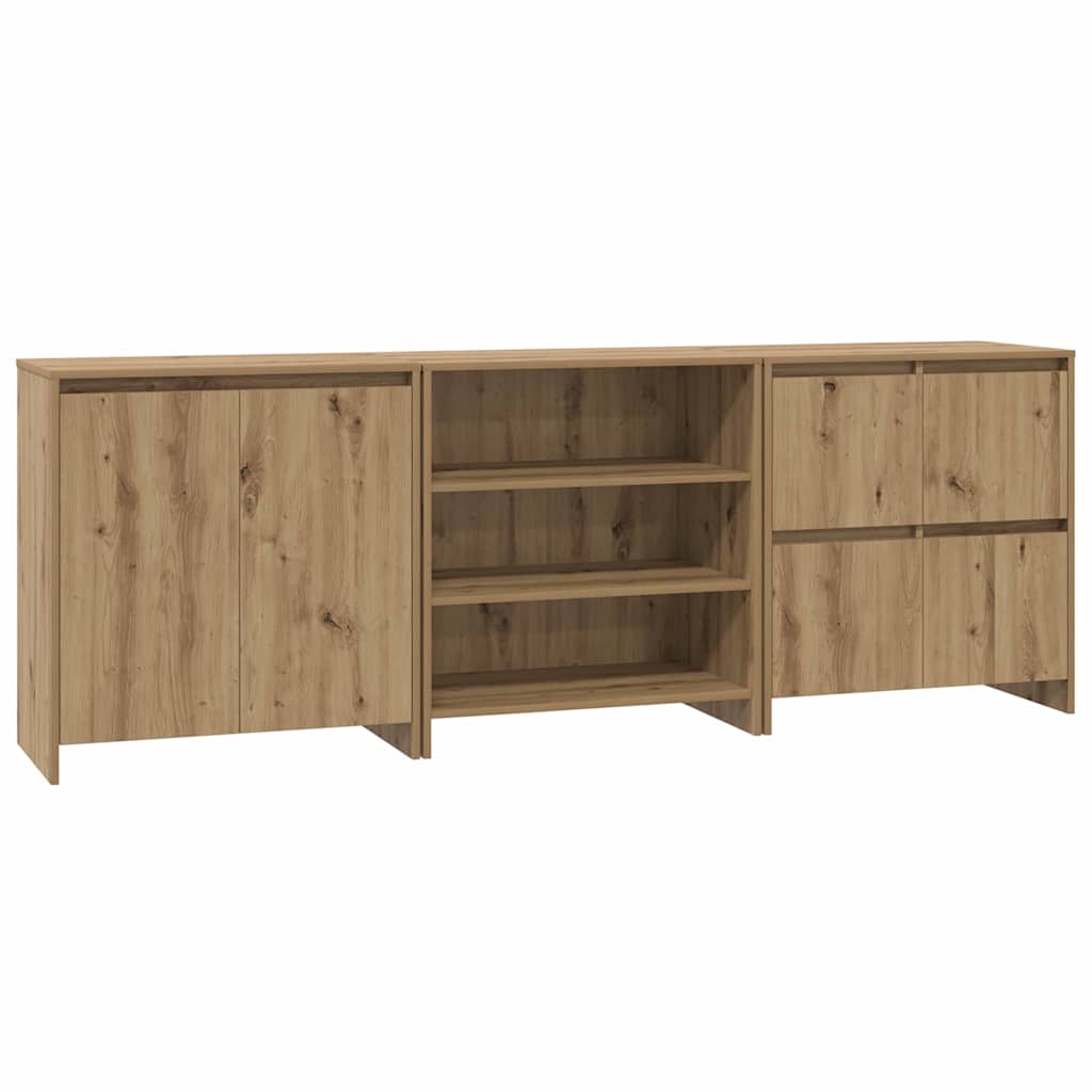 Sideboards 3 pcs Eiche handwerklich 70 x 41 x 75 cm
