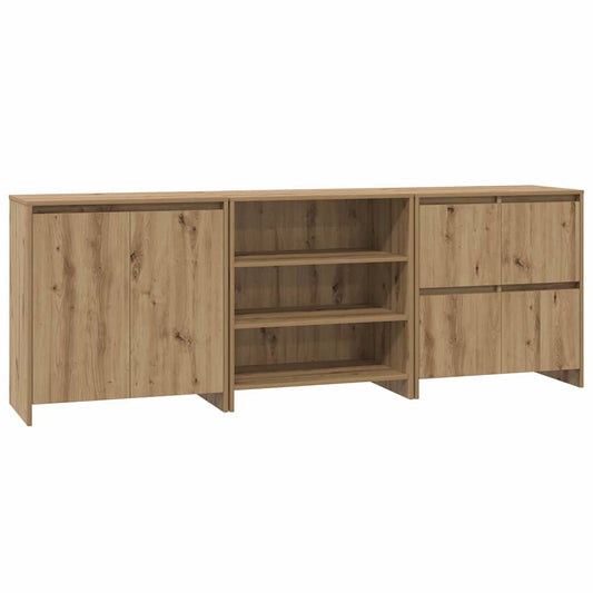 Sideboards 3 pcs Eiche handwerklich 70 x 41 x 75 cm