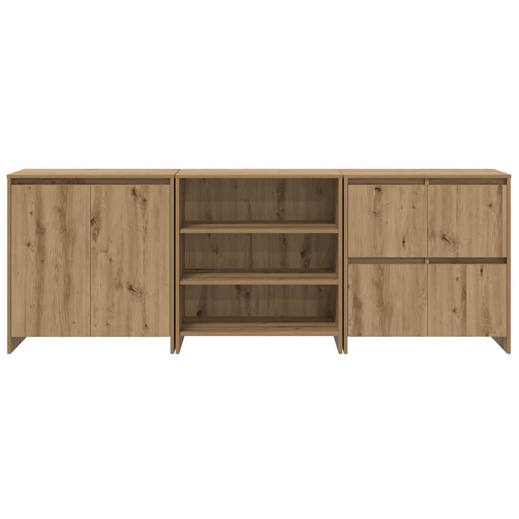 Sideboards 3 pcs Eiche handwerklich 70 x 41 x 75 cm
