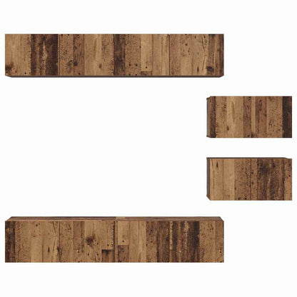 TV-Schrank Set Wandmontiert 6 pcs Altholz Mittel Holzwerkstoff