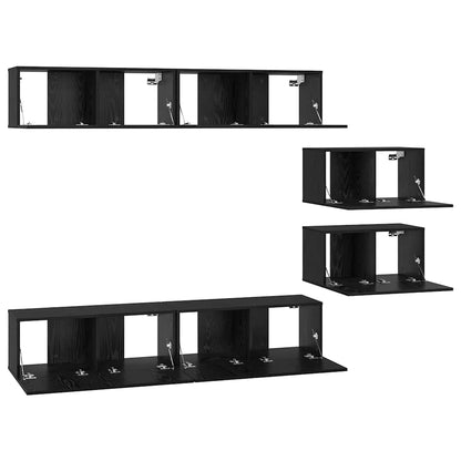 TV-Möbel-Set 6 pcs Schwarze Eiche 80 x 30 x 30,5 cm S