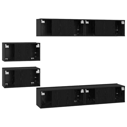 TV-Möbel-Set 6 pcs Schwarze Eiche 80 x 30 x 30,5 cm S