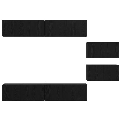 TV-Möbel-Set 6 pcs Schwarze Eiche 80 x 30 x 30,5 cm S