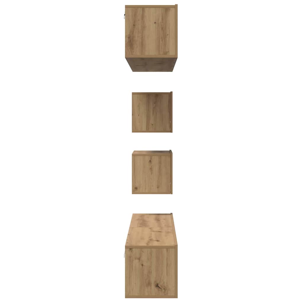 TV-Schrank Set 6 pcs Eiche handwerklich 80 x 30 x 30 cm Mittel