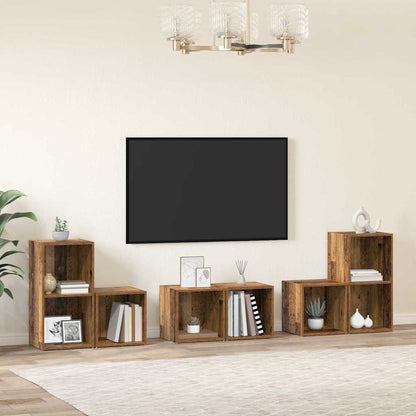 TV-Schrank Set 6 pcs Altholz 37 x 35 x 72 cm Holzwerkstoff