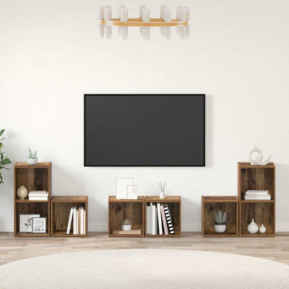 TV-Schrank Set 6 pcs Altholz 37 x 35 x 72 cm Holzwerkstoff