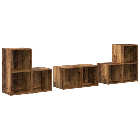 TV-Schrank Set 6 pcs Altholz 37 x 35 x 72 cm Holzwerkstoff