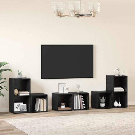 TV-Schrank Set 6 pcs Schwarze Eiche 37 x 35 x 72 cm