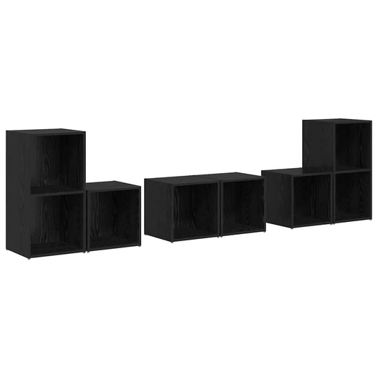TV-Schrank Set 6 pcs Schwarze Eiche 37 x 35 x 72 cm