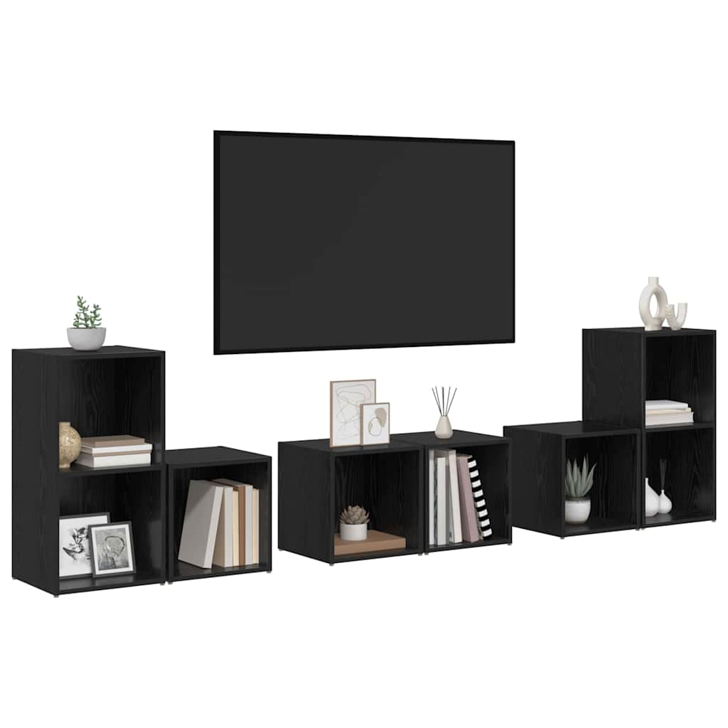 TV-Schrank Set 6 pcs Schwarze Eiche 37 x 35 x 72 cm