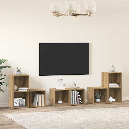 TV-Schrank Set 6 pcs Artisan Eiche 37 x 35 x 72 cm