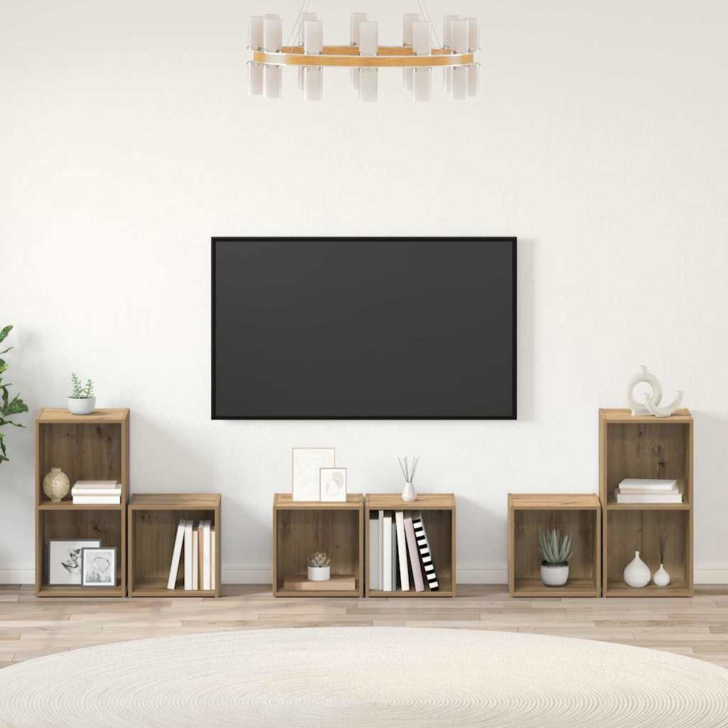 TV-Schrank Set 6 pcs Artisan Eiche 37 x 35 x 72 cm