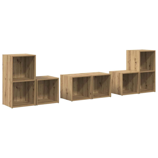 TV-Schrank Set 6 pcs Artisan Eiche 37 x 35 x 72 cm
