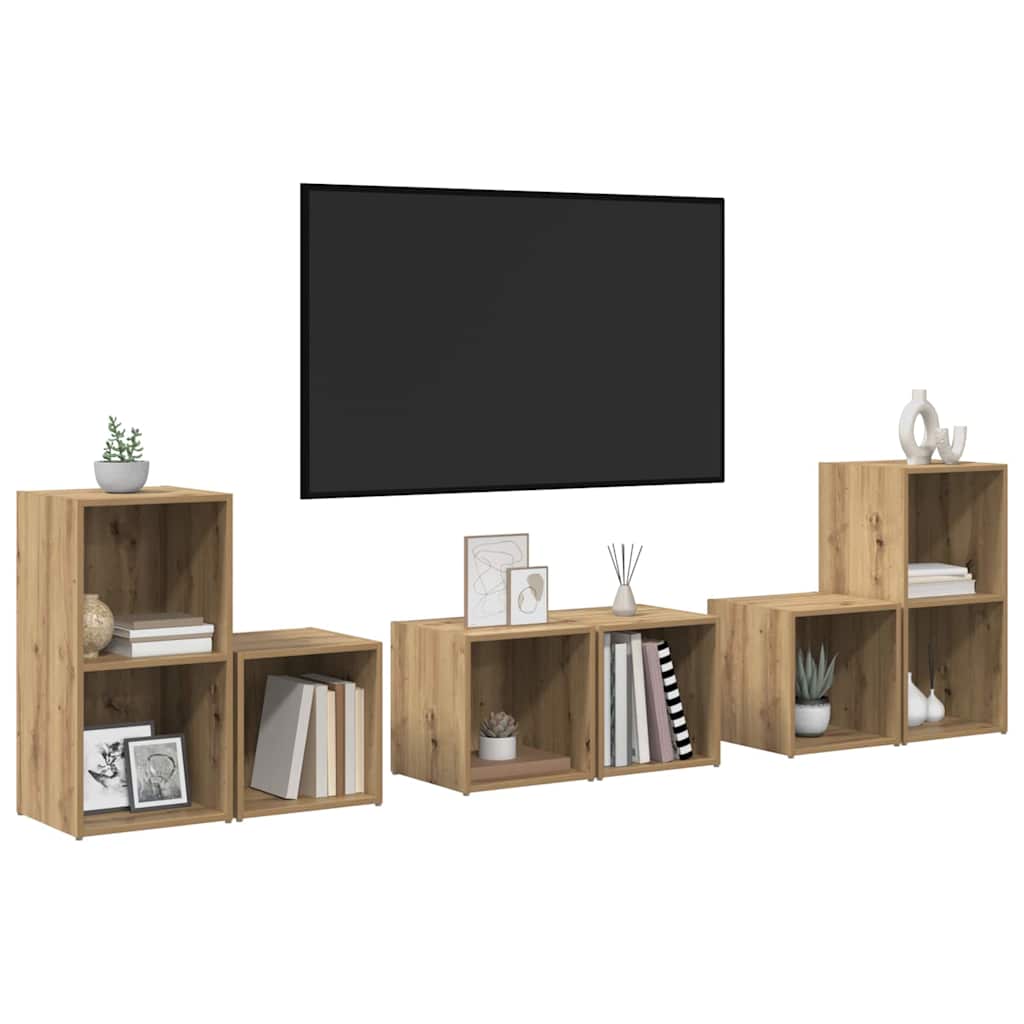 TV-Schrank Set 6 pcs Artisan Eiche 37 x 35 x 72 cm